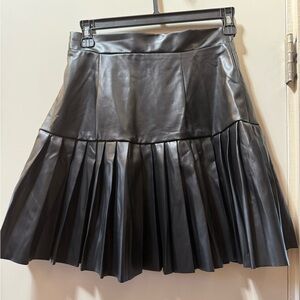 Shein PU Leather Pleated Skirt